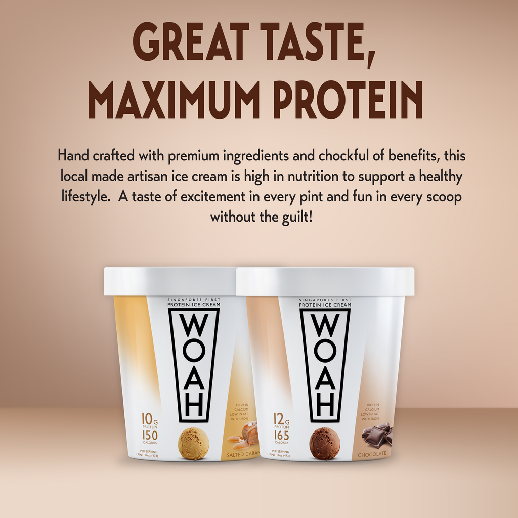 [Bundle of 2] Woah Protein Icecream 473ML + FREE HE+ x2