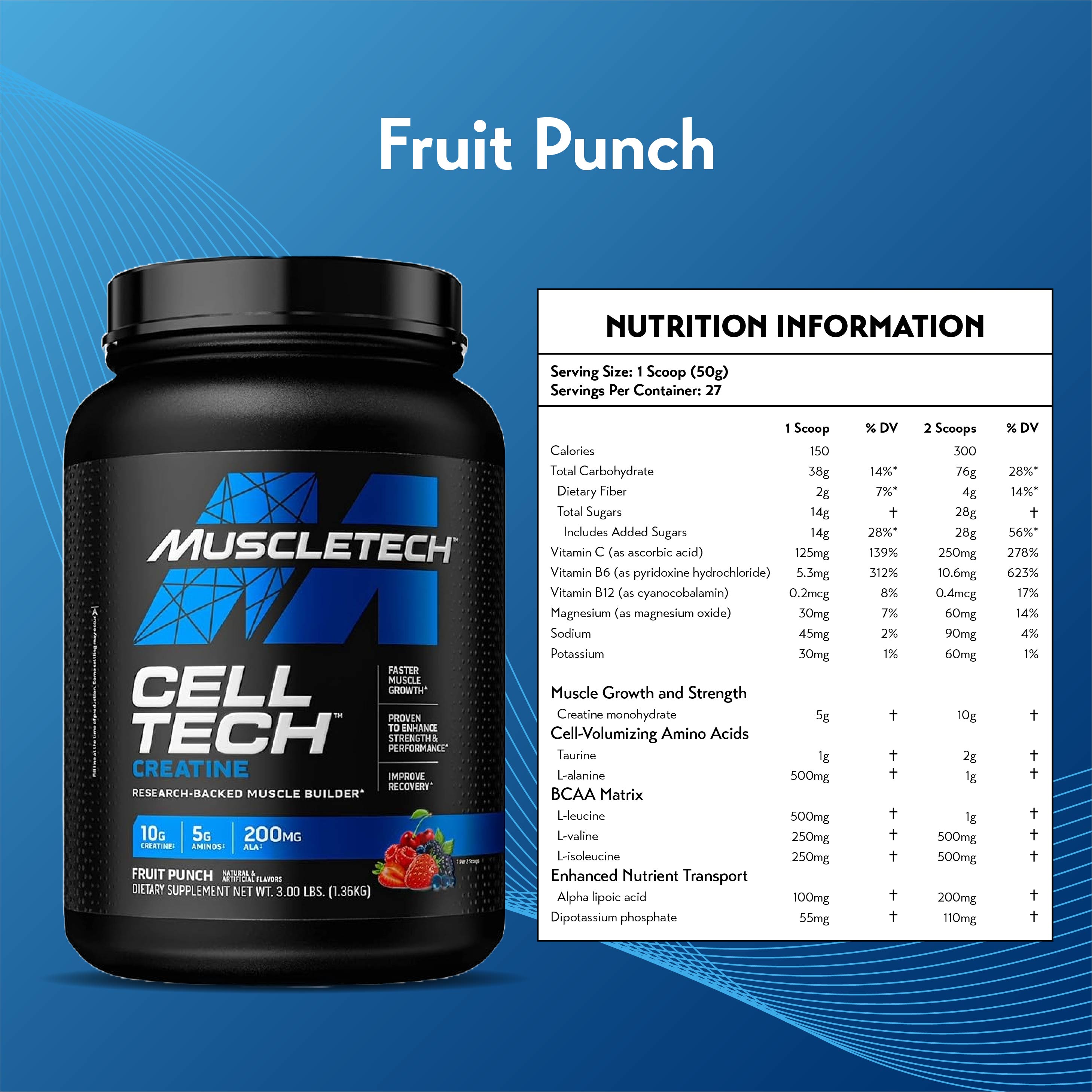 MuscleTech Cell Tech Creatine (3lbs - 27 Servings)