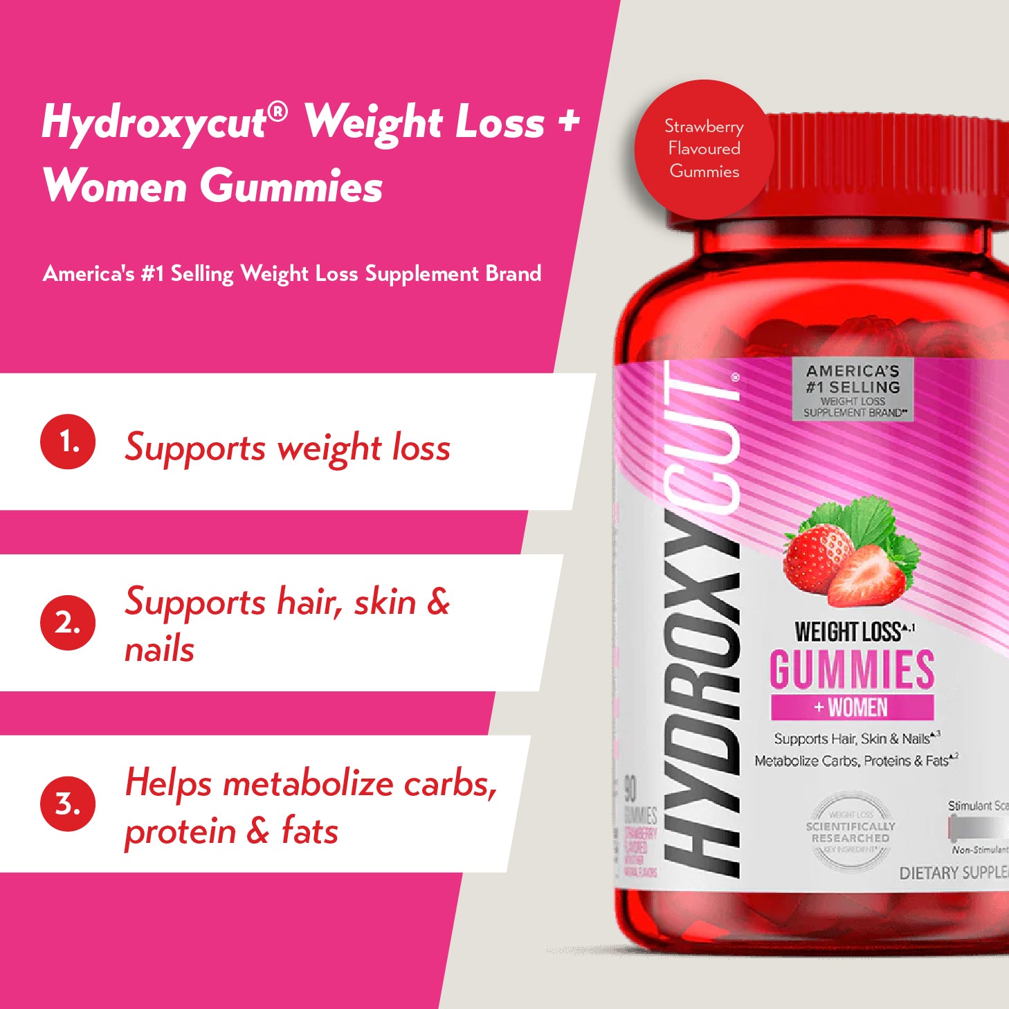 Hydroxycut Weight Loss + Women Gummies (90 servings)