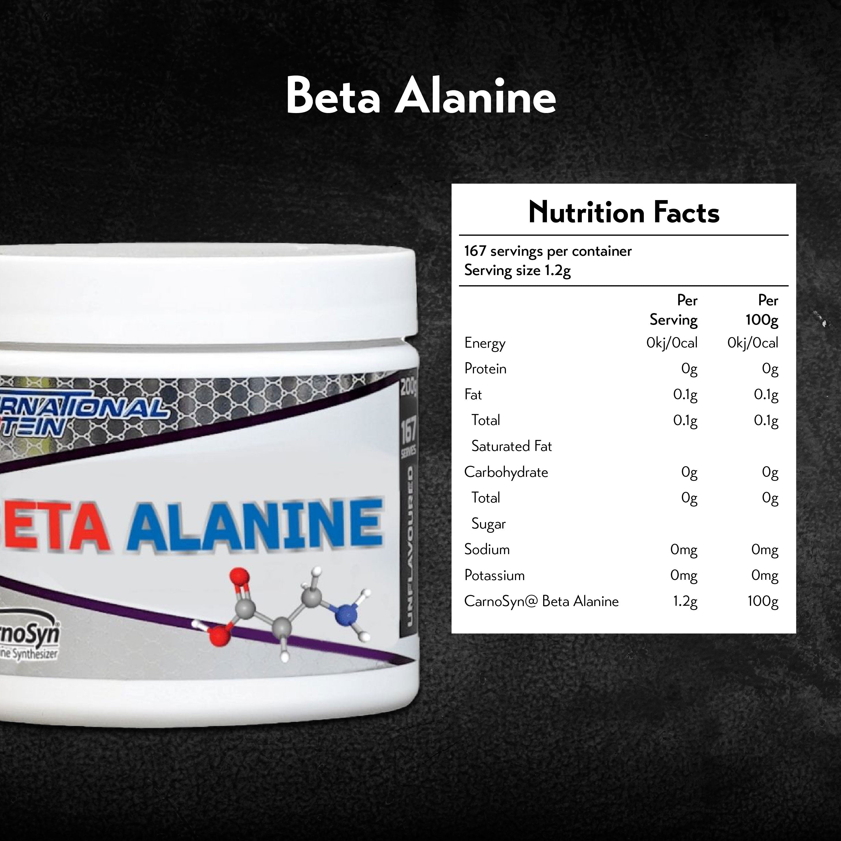 International Protein Beta Alanine (200g - 167 servings)