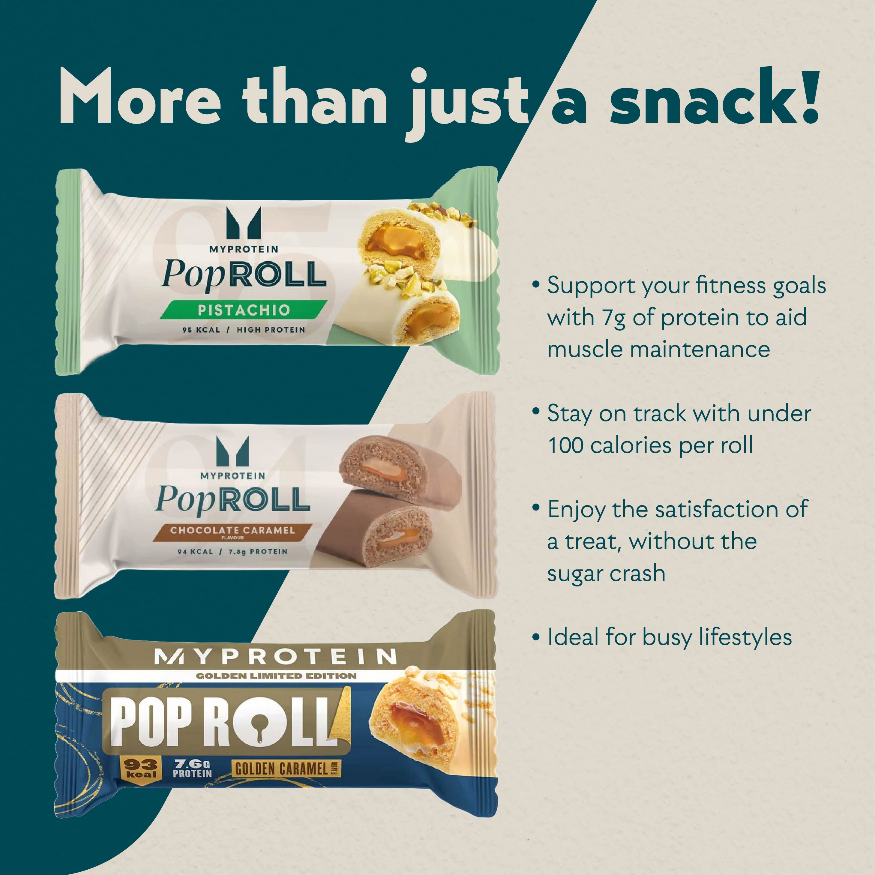 MYProtein Pop Rolls Protein Snacks (Box of 6 / 12)