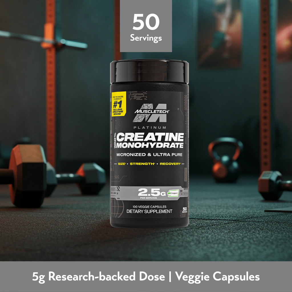 MuscleTech Platinum 100% Creatine (100 Veggie Capsules)