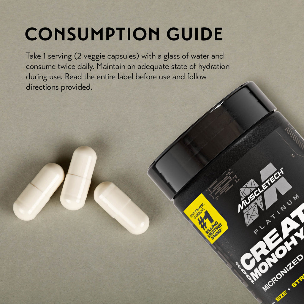MuscleTech Platinum 100% Creatine (100 Veggie Capsules)
