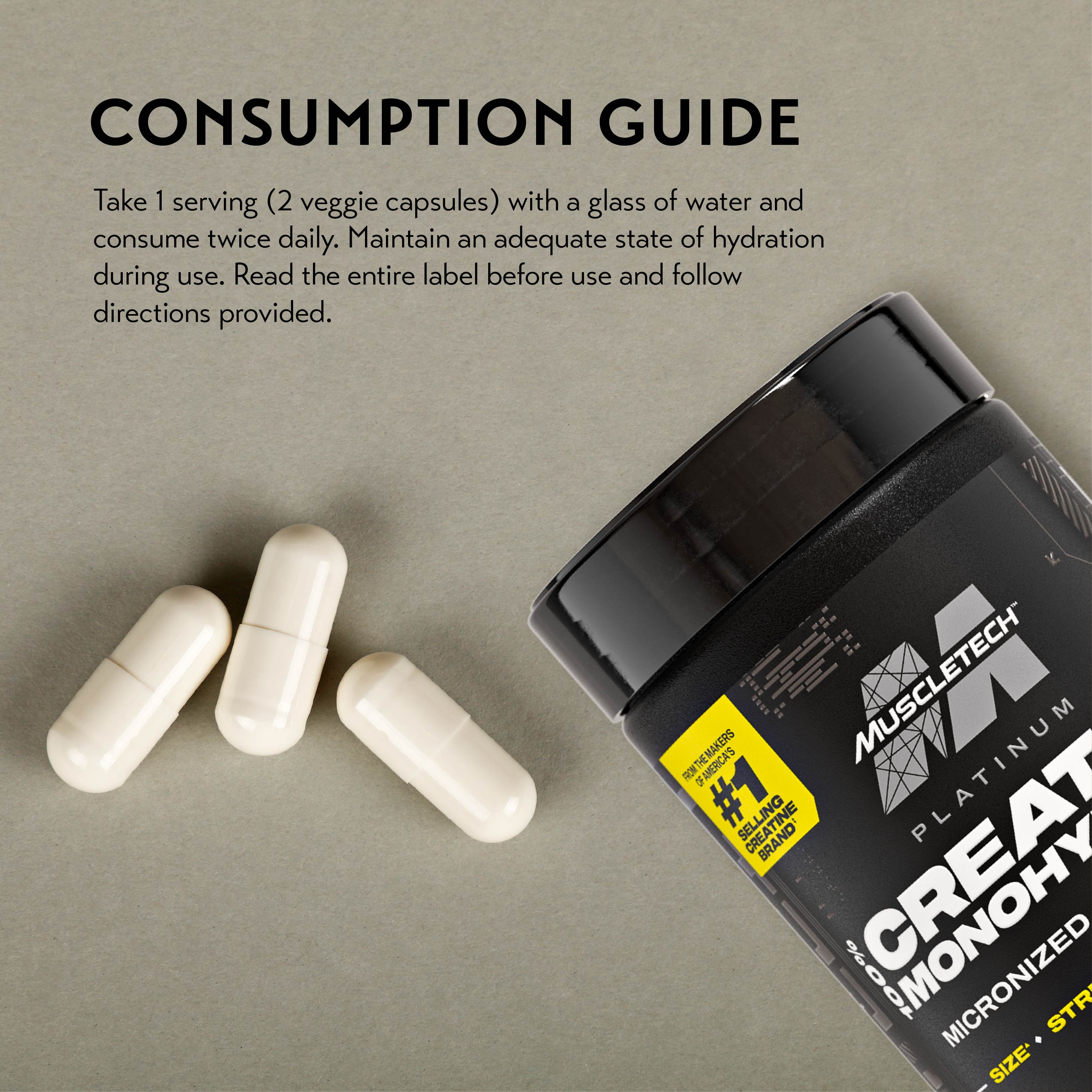 MuscleTech Platinum 100% Creatine (100 Veggie Capsules)