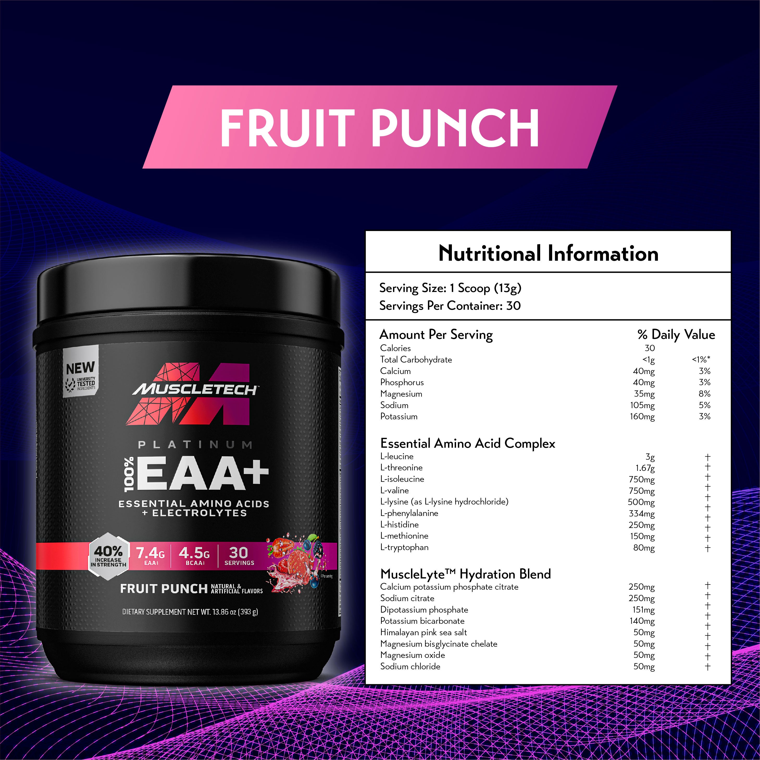 MuscleTech Platinum 100% EAA+ (30 Servings)