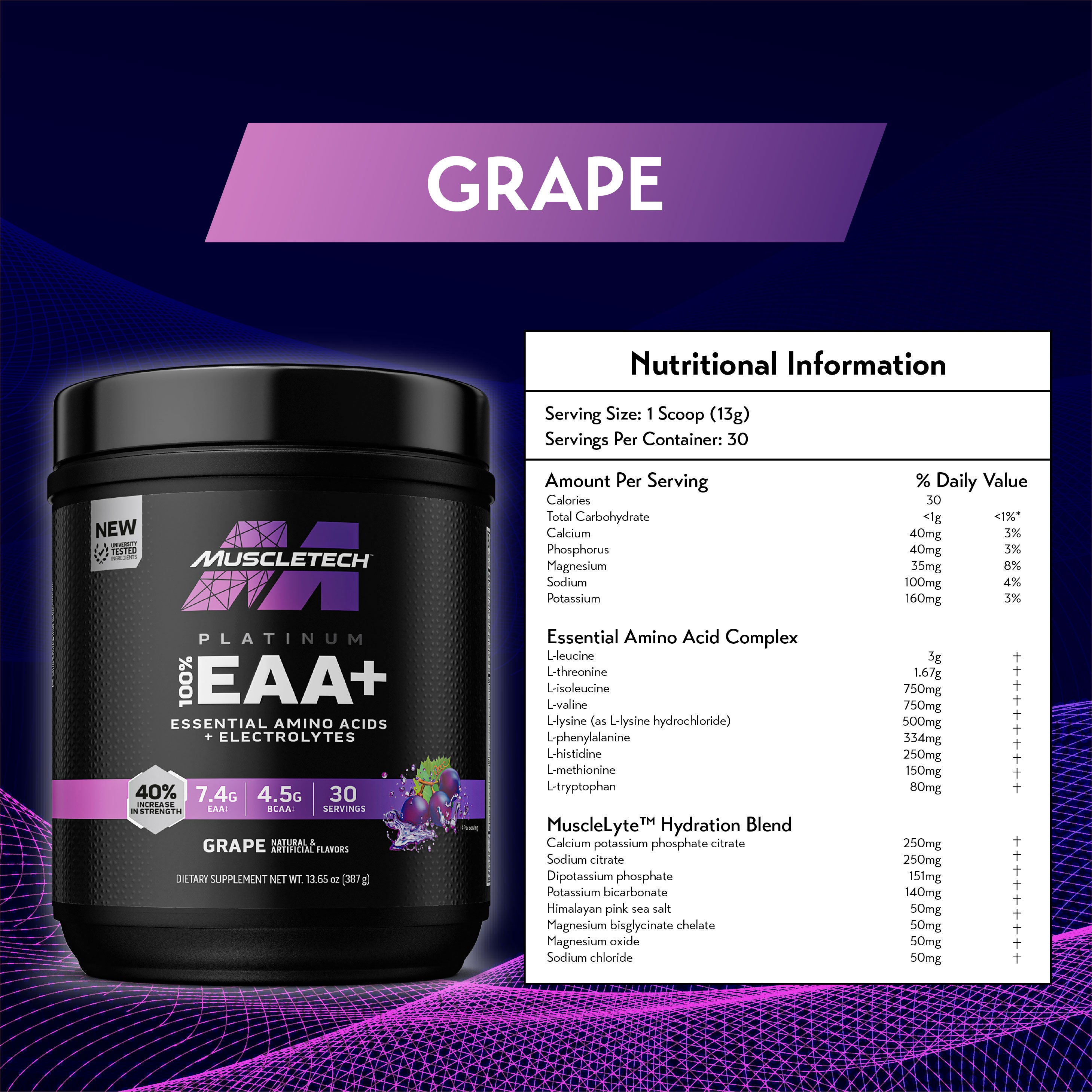 MuscleTech Platinum 100% EAA+ (30 Servings)