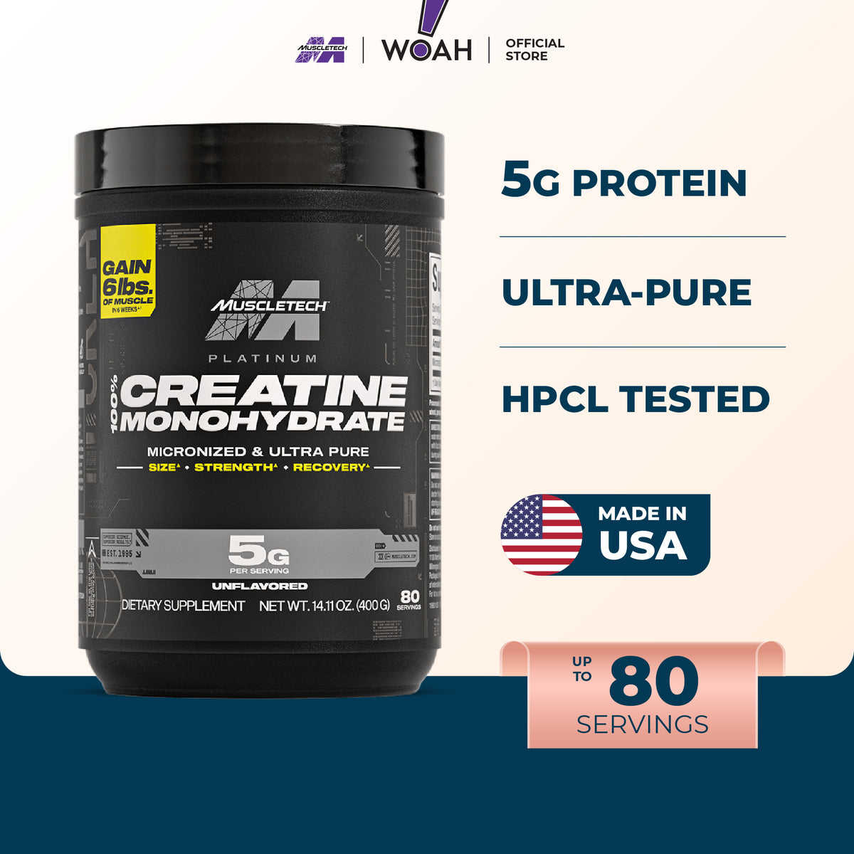 MuscleTech Platinum 100% Creatine 450g