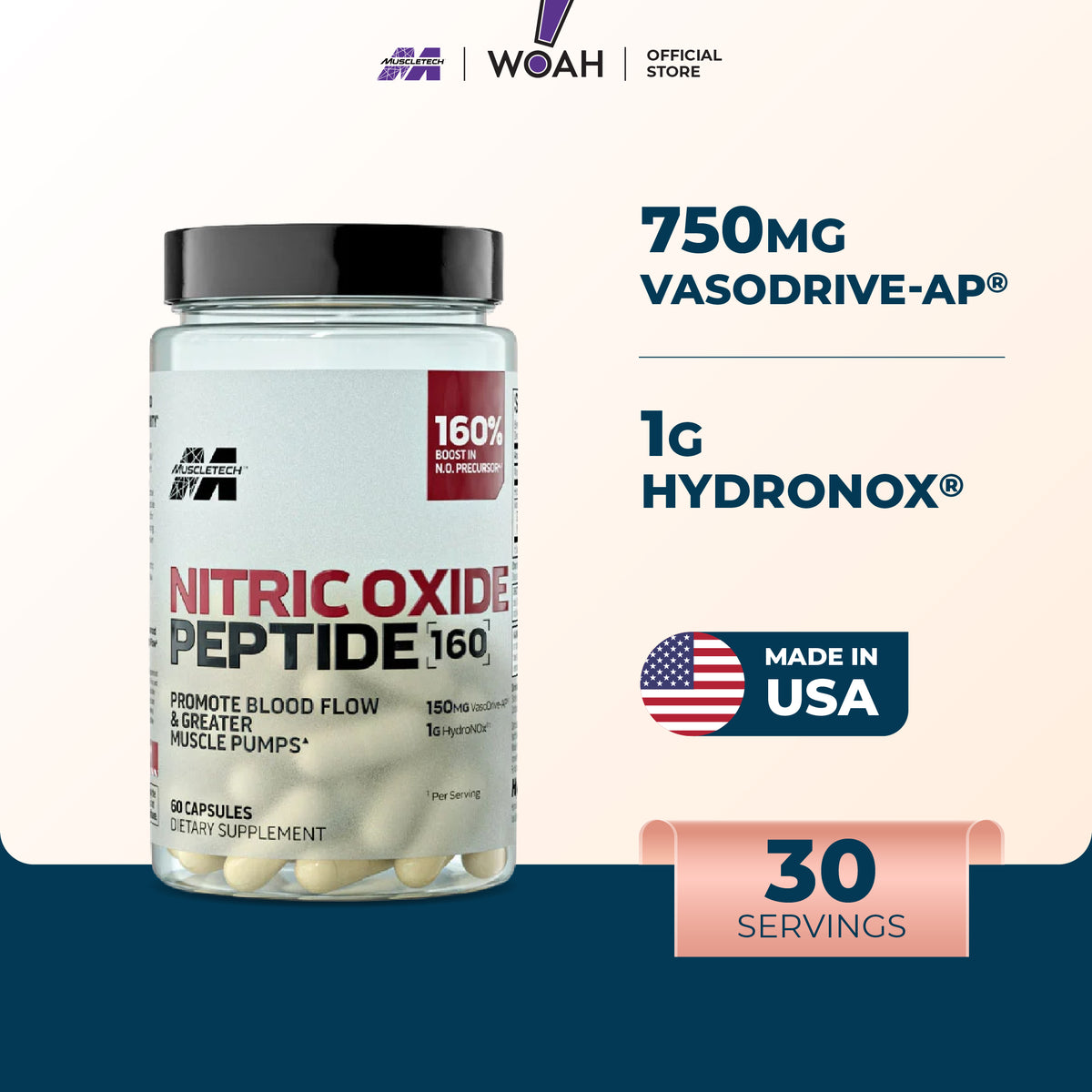 MuscleTech Nitric Oxide Peptide Softgels
