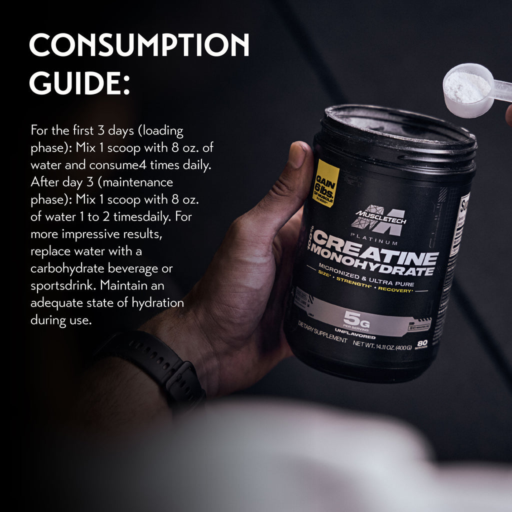 MuscleTech Platinum 100% Creatine Monohydrate (400g - 80 Servings)