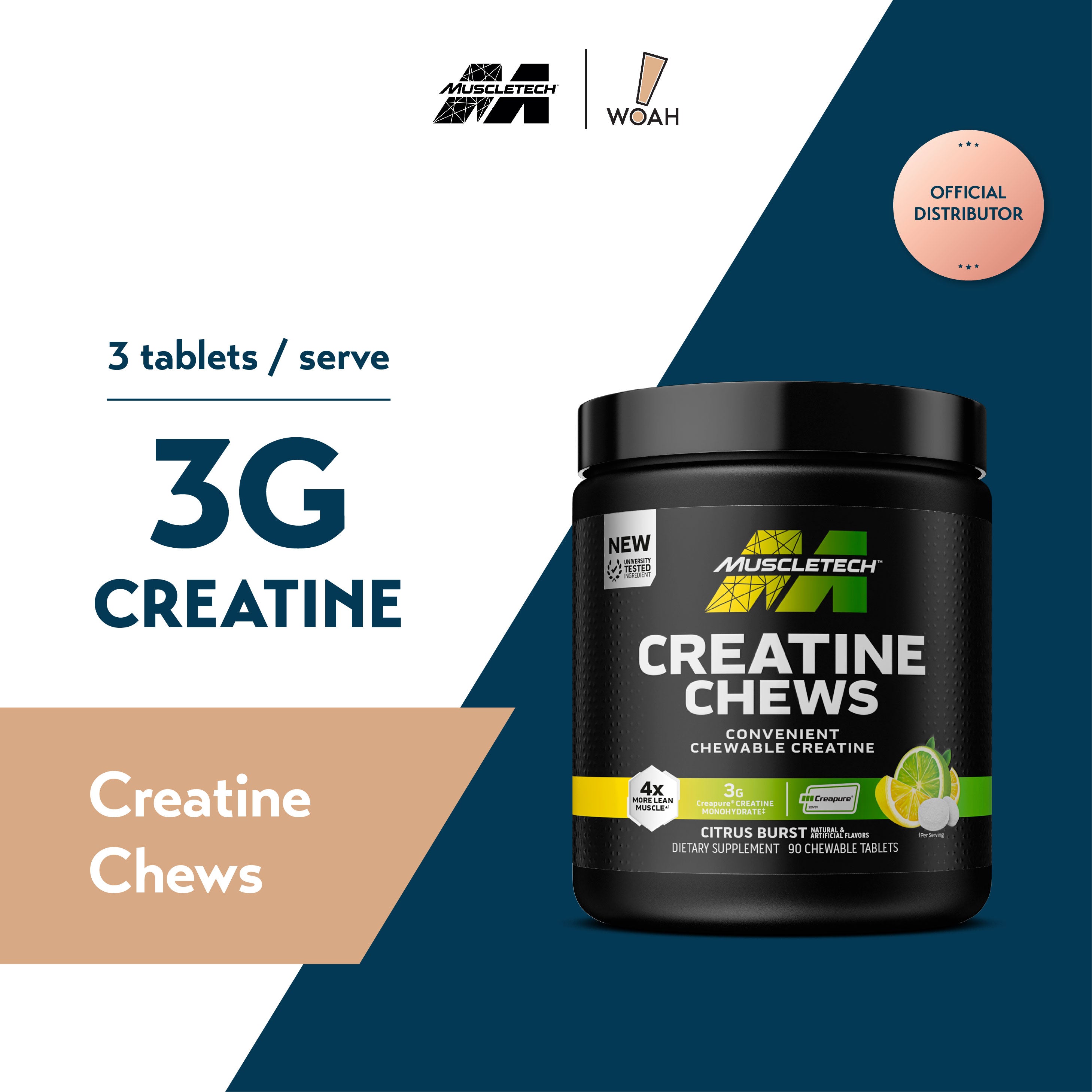 MuscleTech Creatine Chews (90 Tabs)