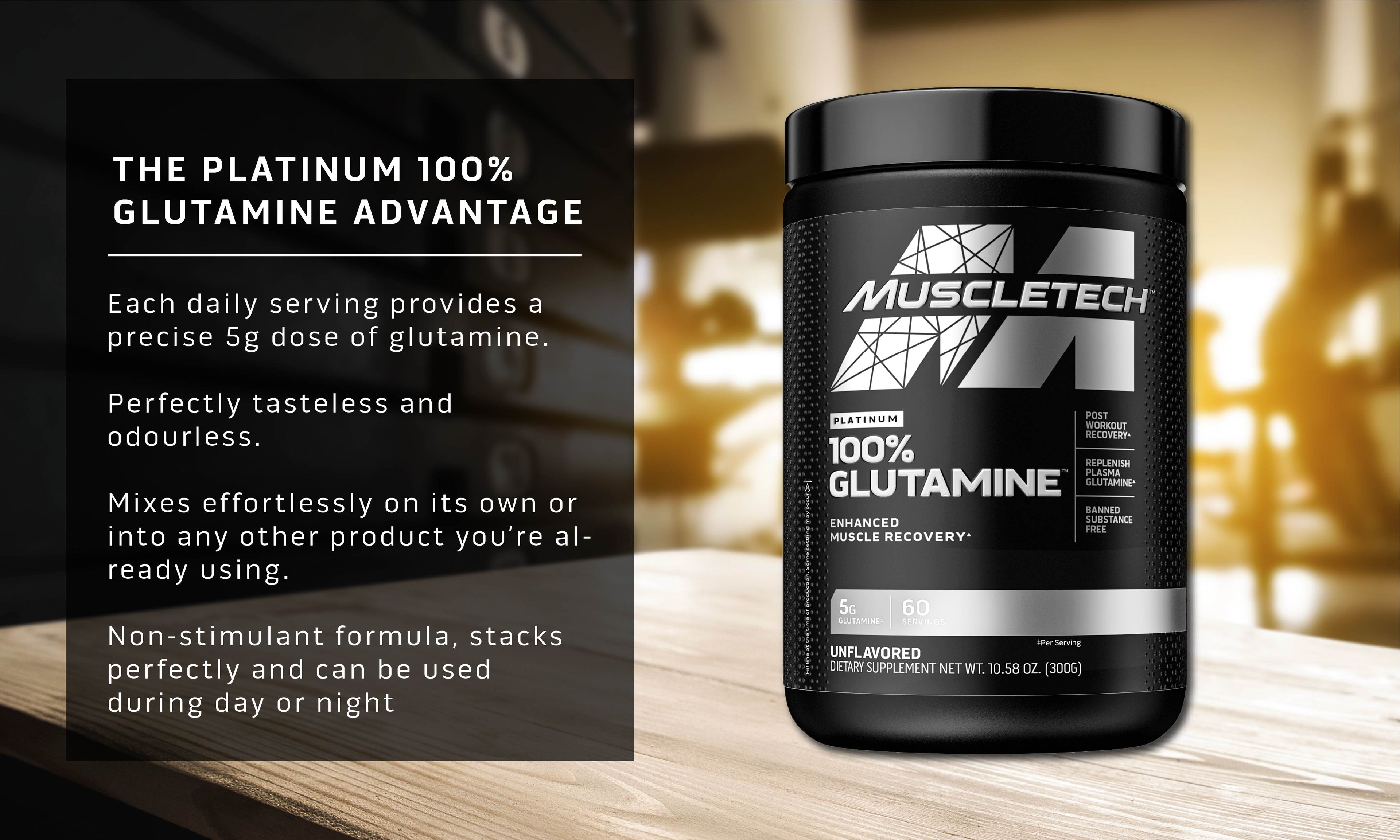 MuscleTech Platinum 100% Glutamine (60 Servings)