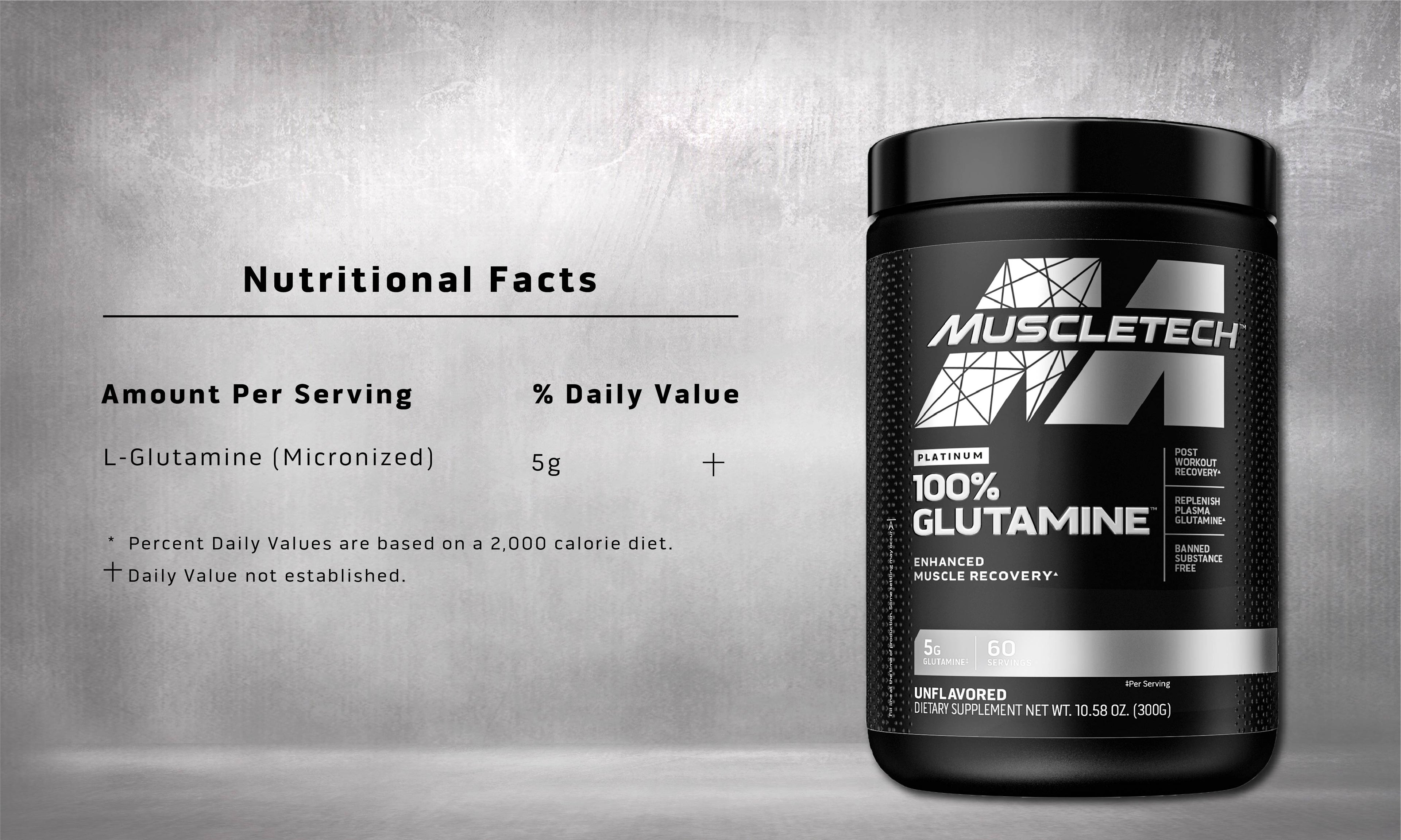 MuscleTech Platinum 100% Glutamine (60 Servings)