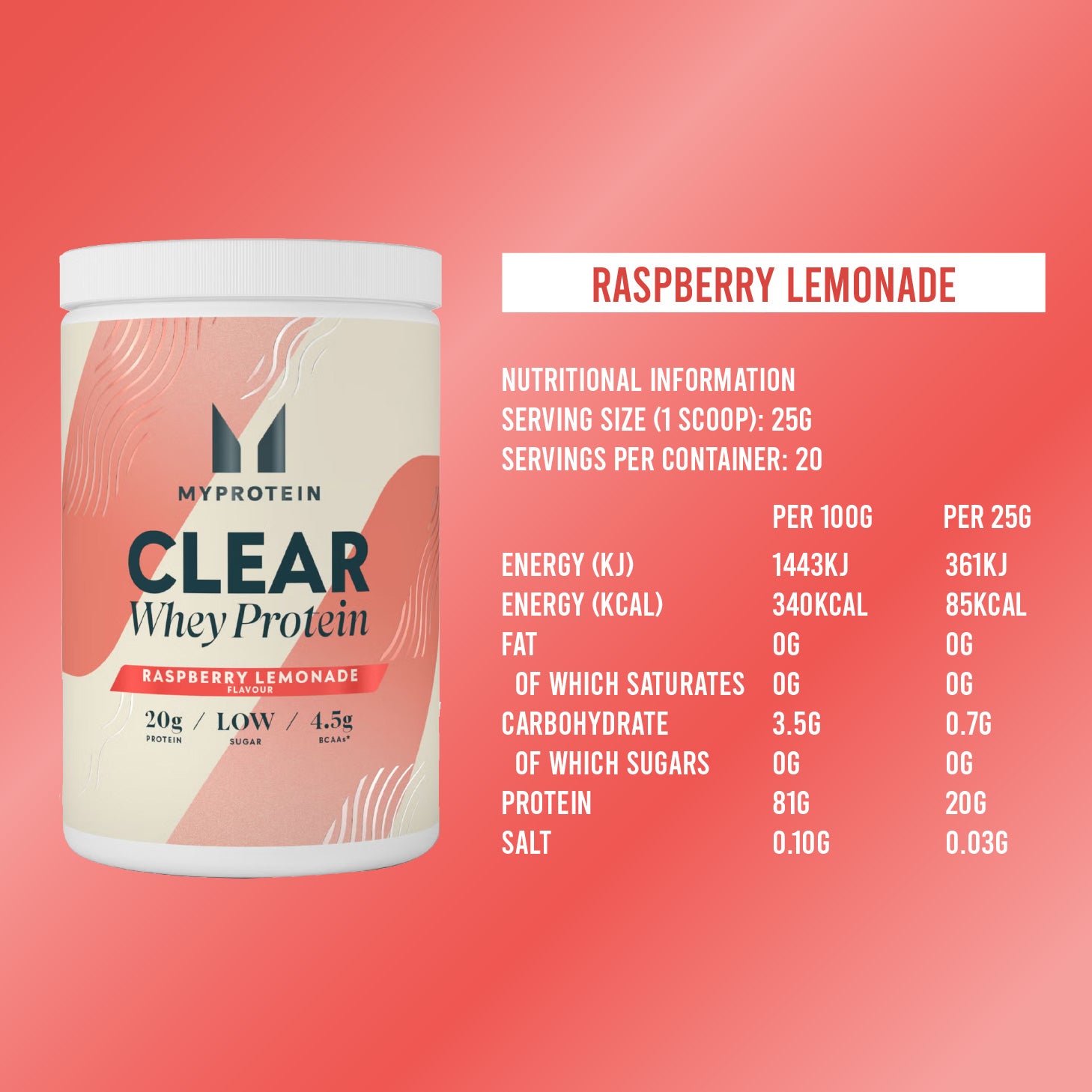 MyProtein Clear Whey Isolate (20 Servings)