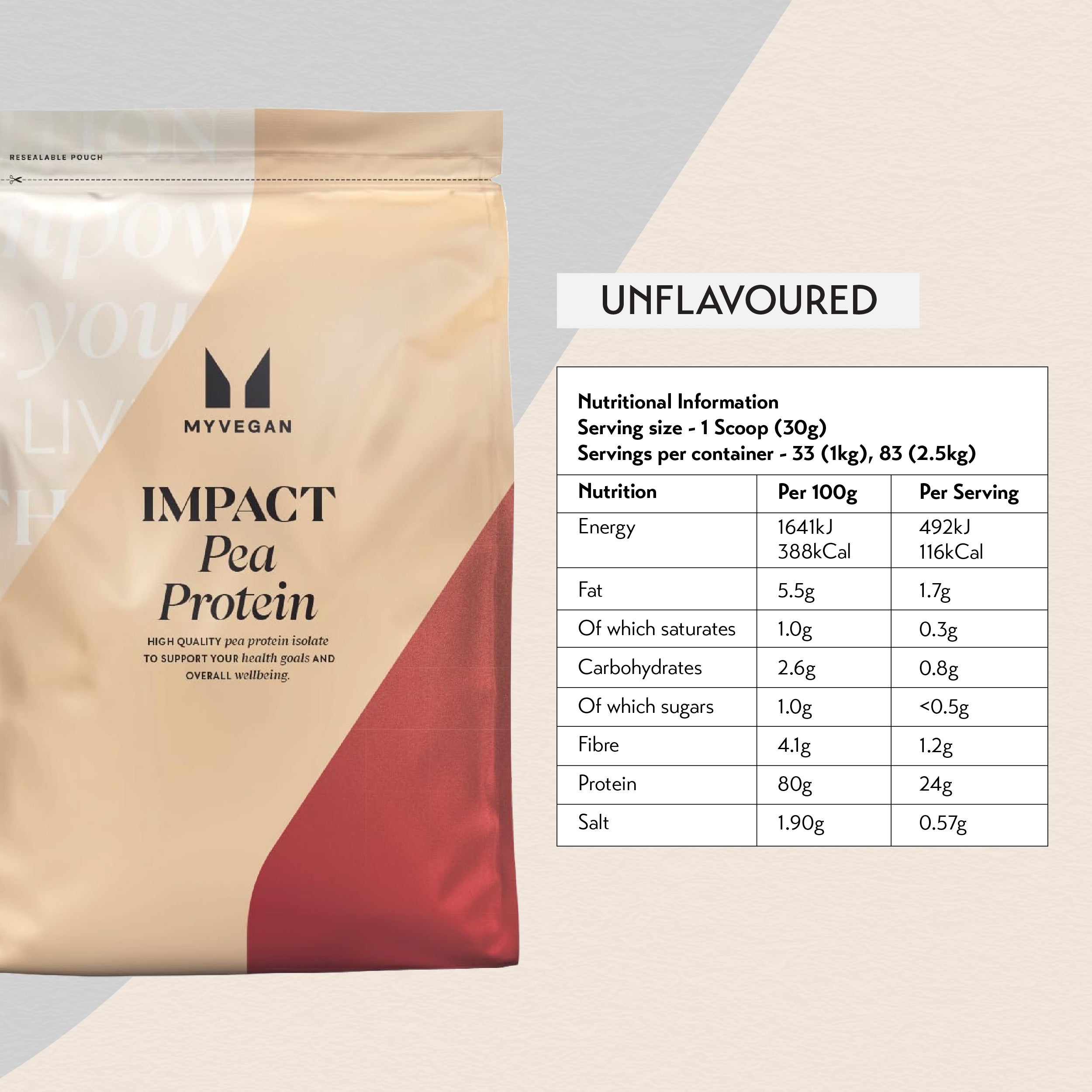 MyProtein MyVegan Impact Pea Protein 1kg