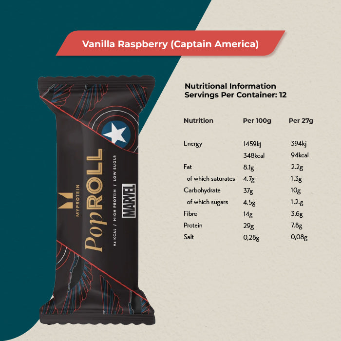 MYProtein Pop Rolls Protein Snacks (Box of 12)