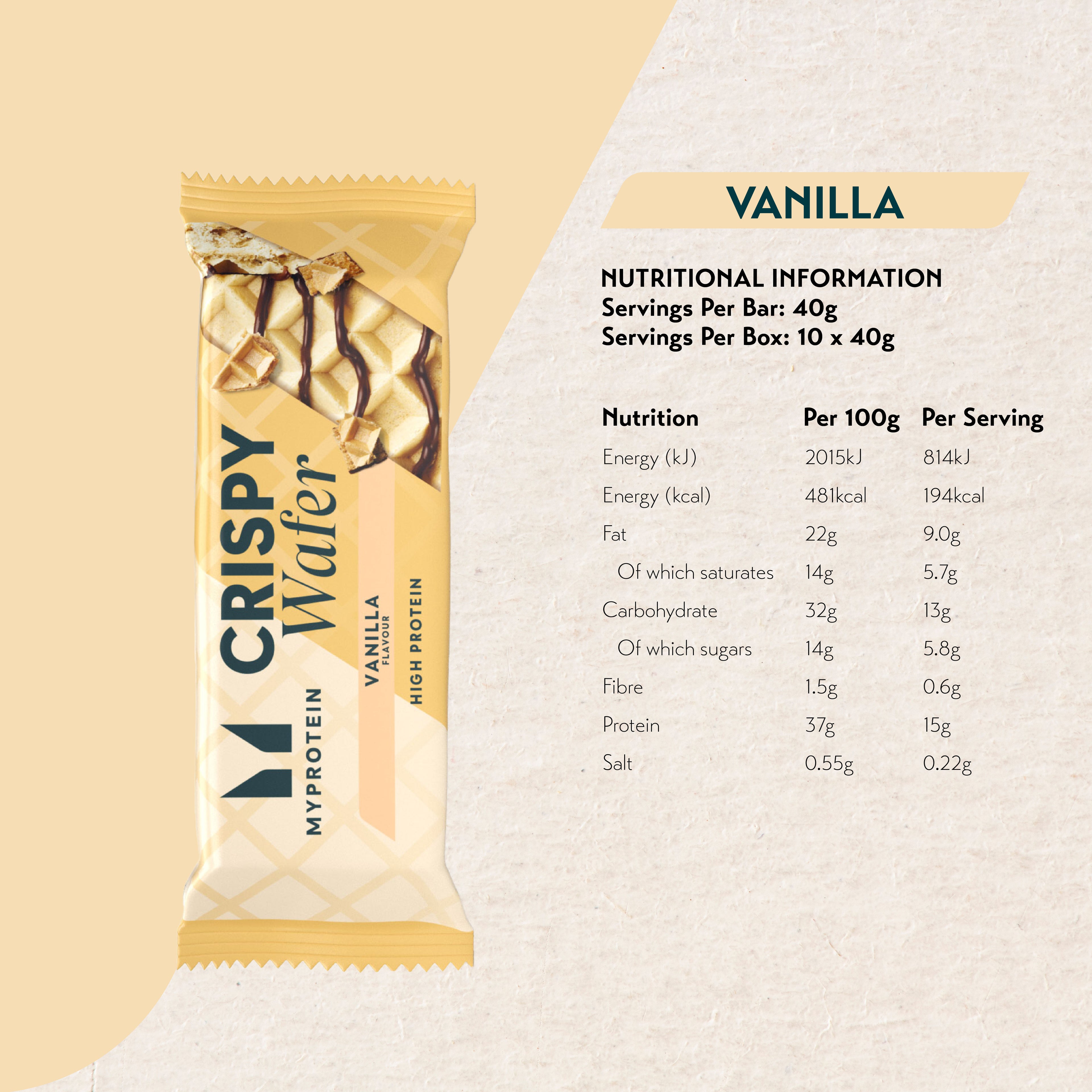 MYProtein Crispy Protein Wafer (Box of 10)