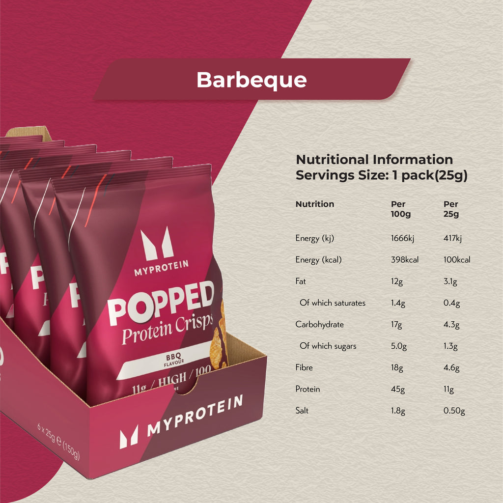MYProtein Popped Protein Crisps (Box of 6)
