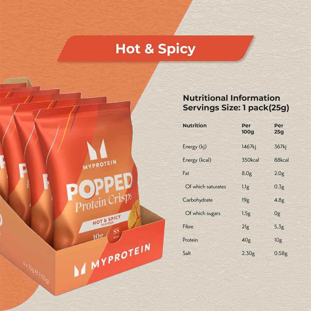 MYProtein Popped Protein Crisps (Box of 6)