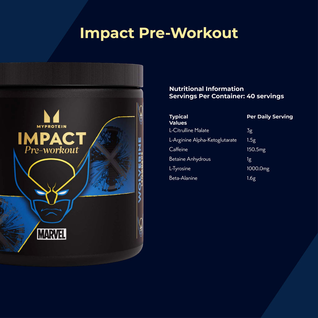 [Limited MARVEL Edition] MyProtein Impact Pre Workout (40 Servings) Wolverine