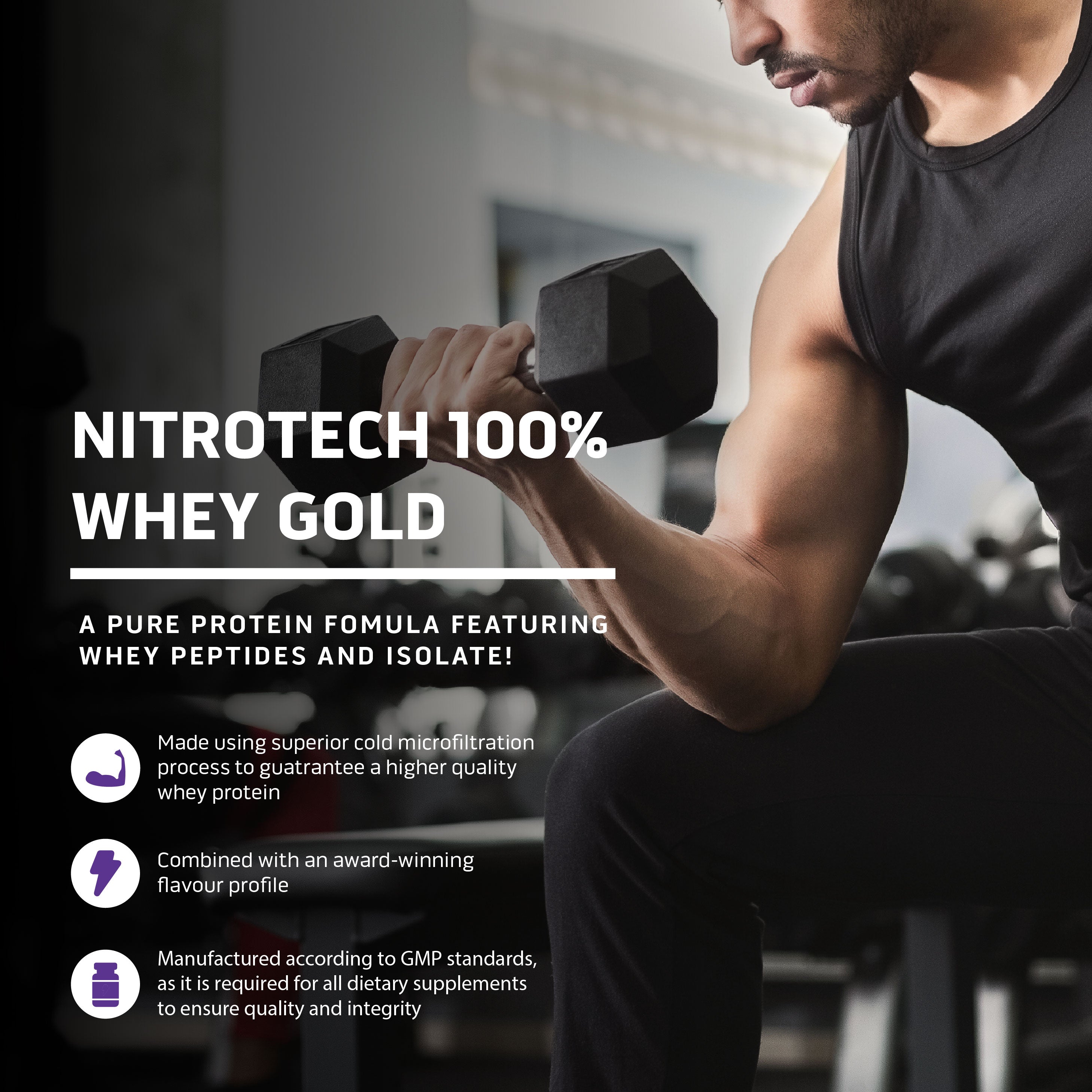 MuscleTech NitroTech 100% Whey Gold (5lbs)