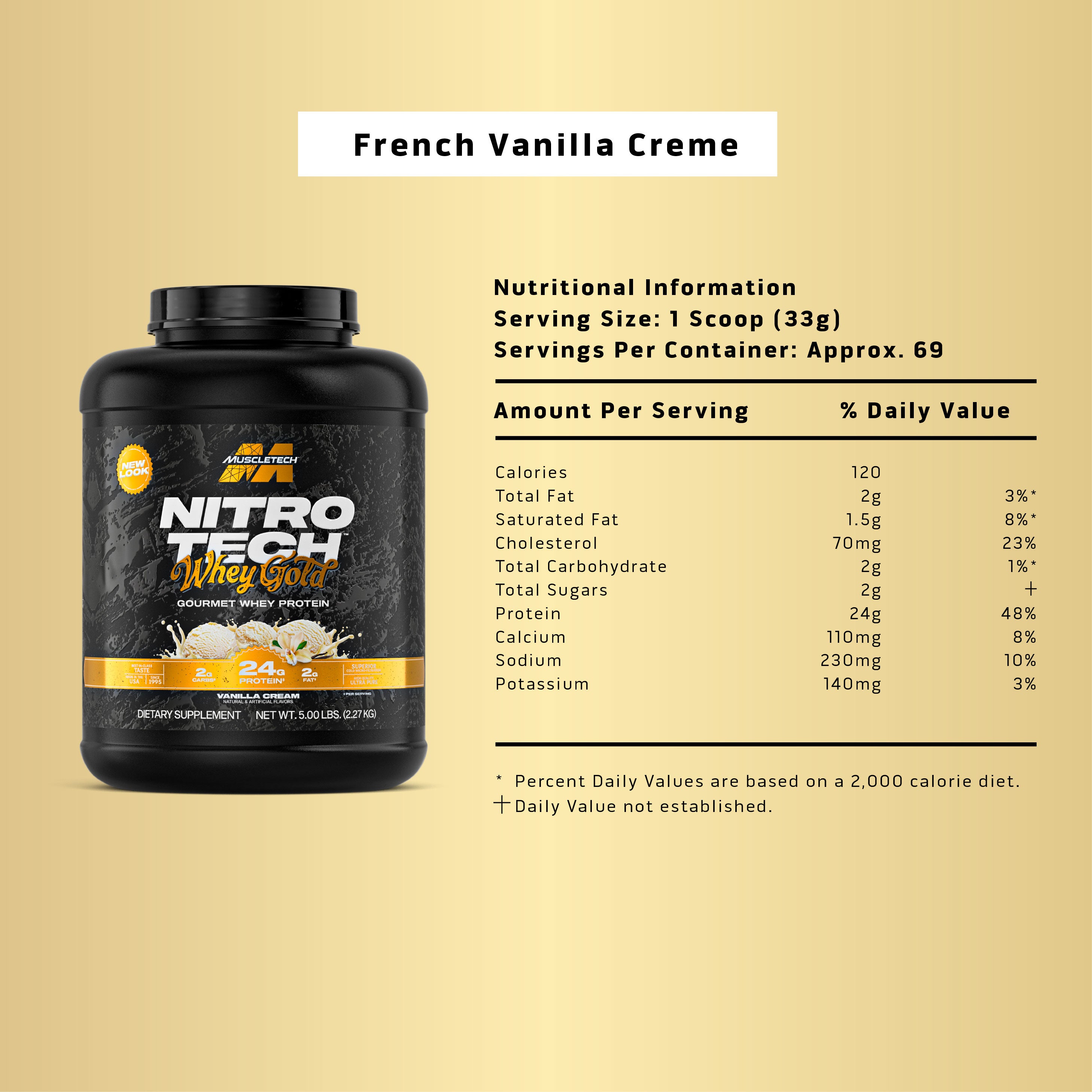 MuscleTech NitroTech 100% Whey Gold (5lbs)