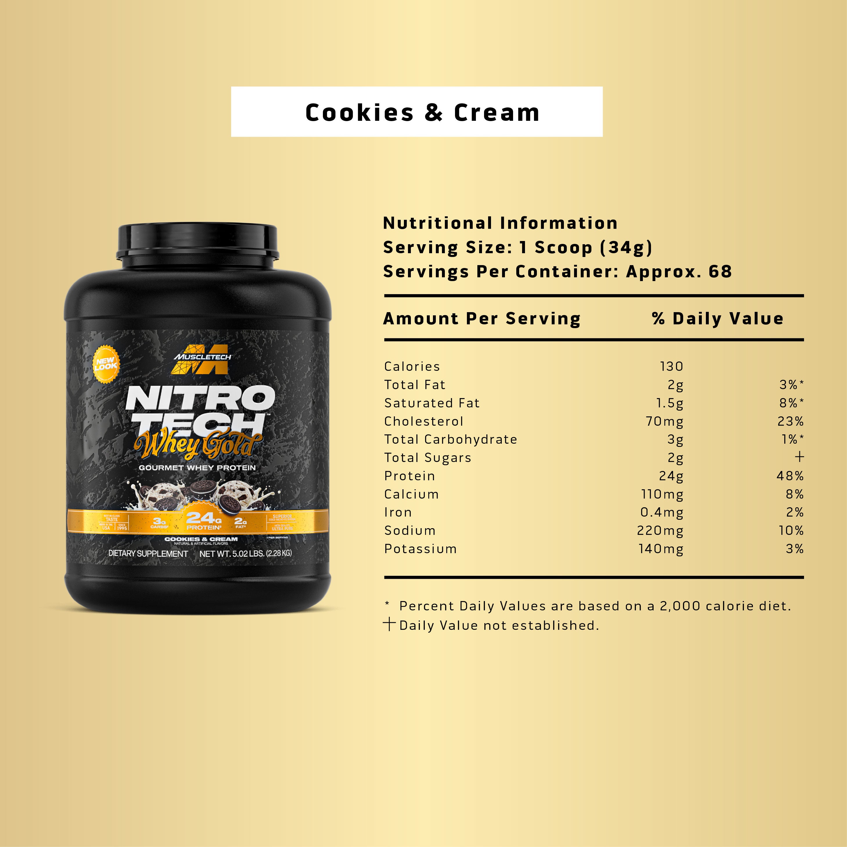 MuscleTech NitroTech 100% Whey Gold (5lbs)