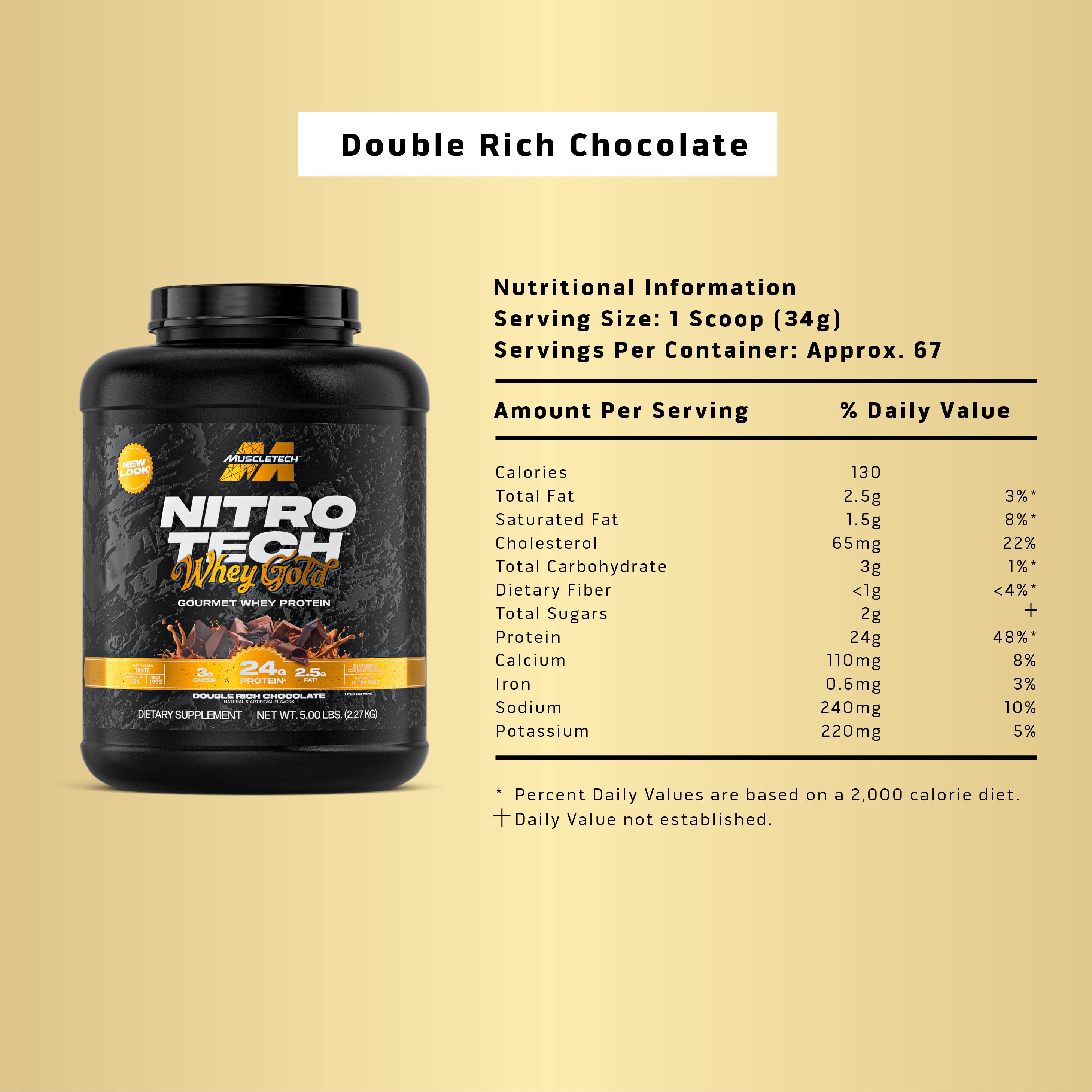 MuscleTech NitroTech 100% Whey Gold (5lbs)