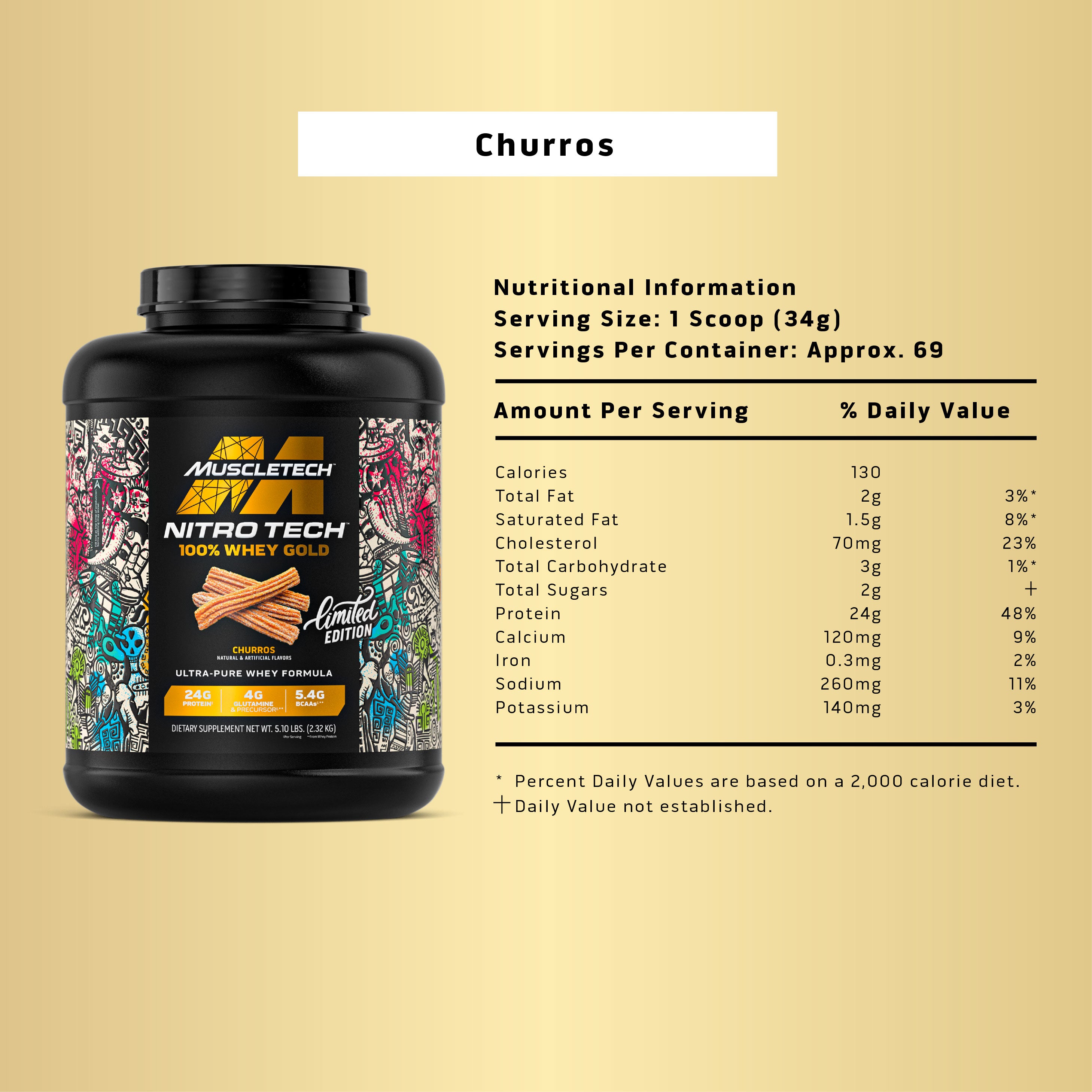 MuscleTech NitroTech 100% Whey Gold (5lbs)