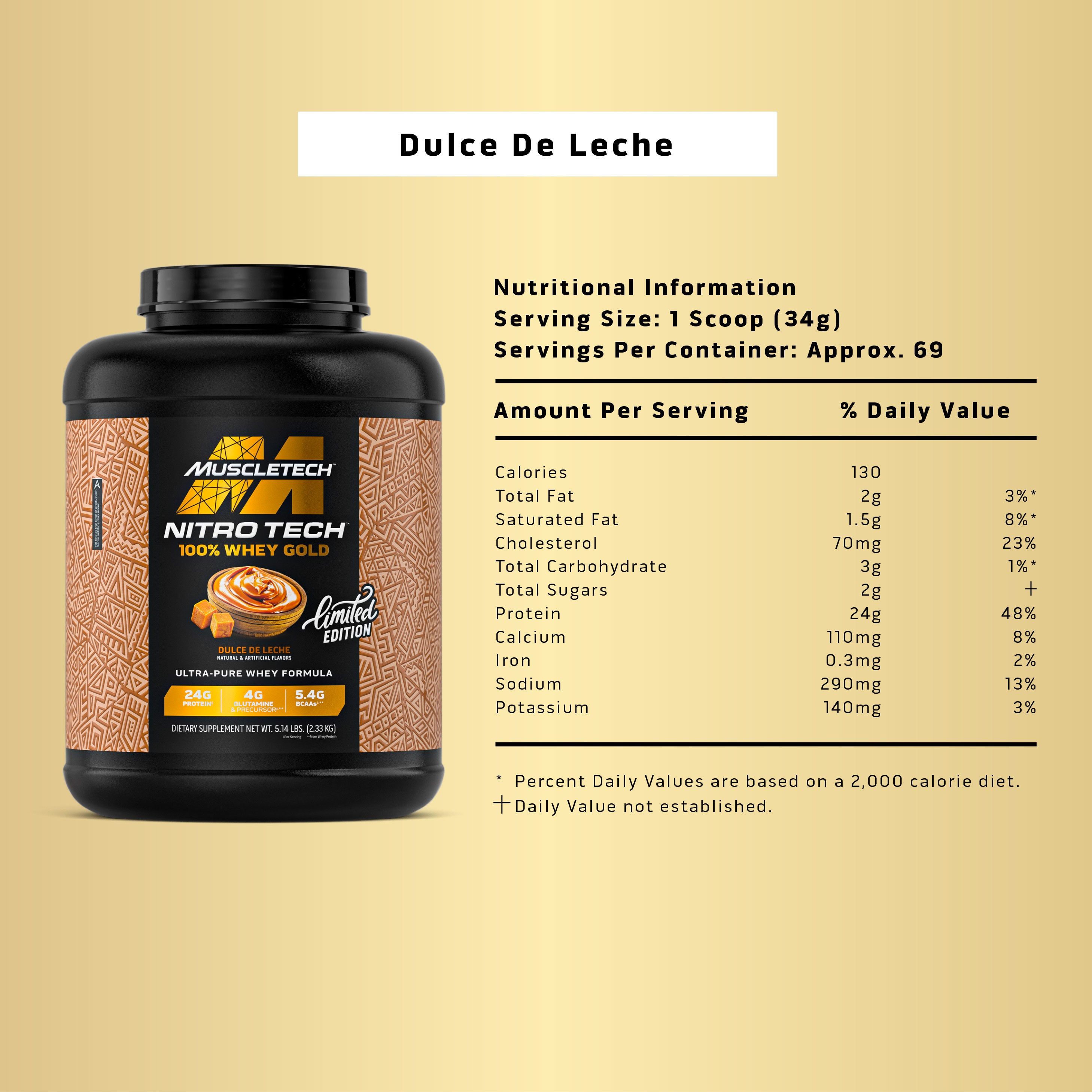 MuscleTech NitroTech 100% Whey Gold (5lbs)