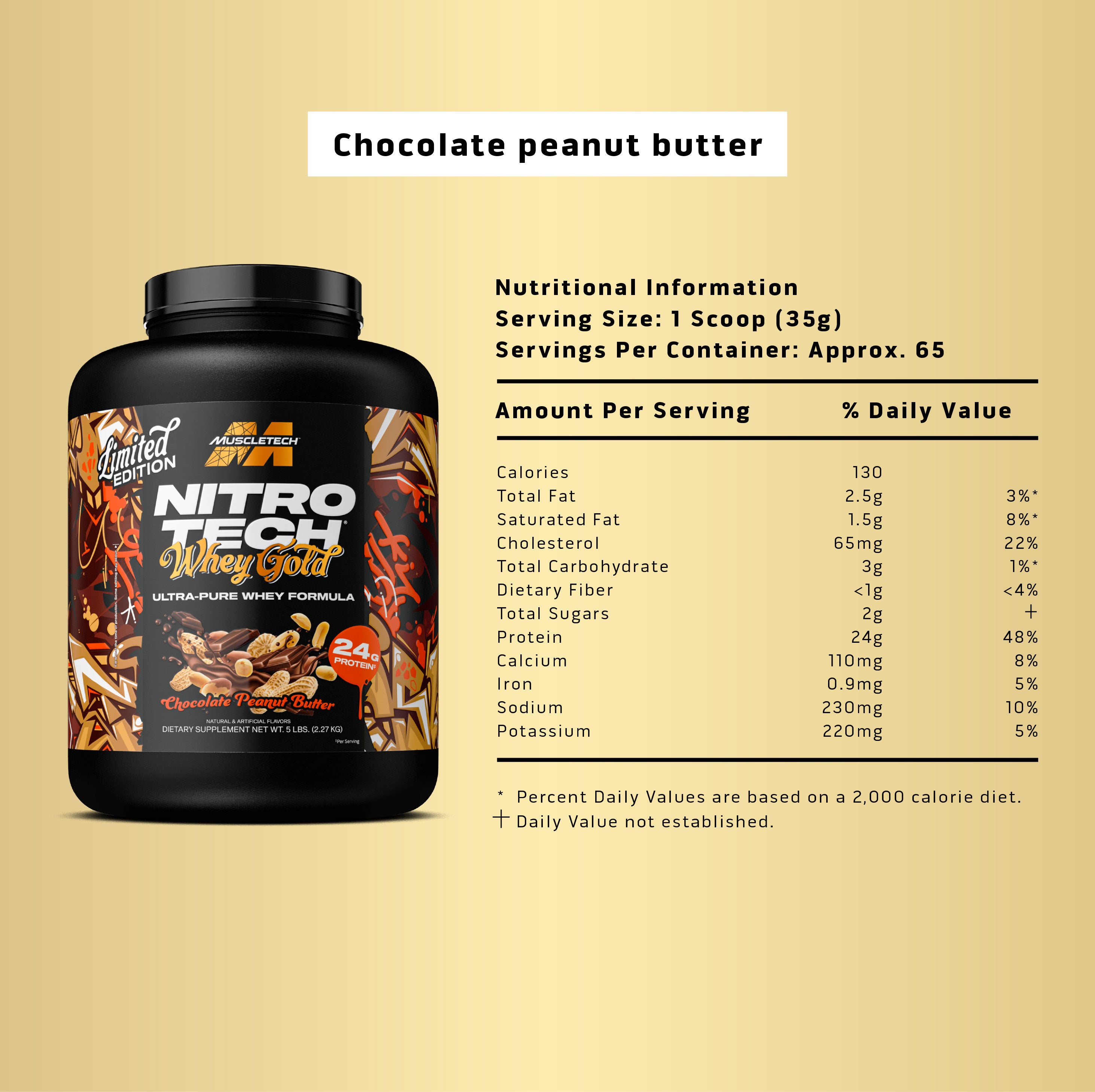 MuscleTech NitroTech 100% Whey Gold (5lbs)