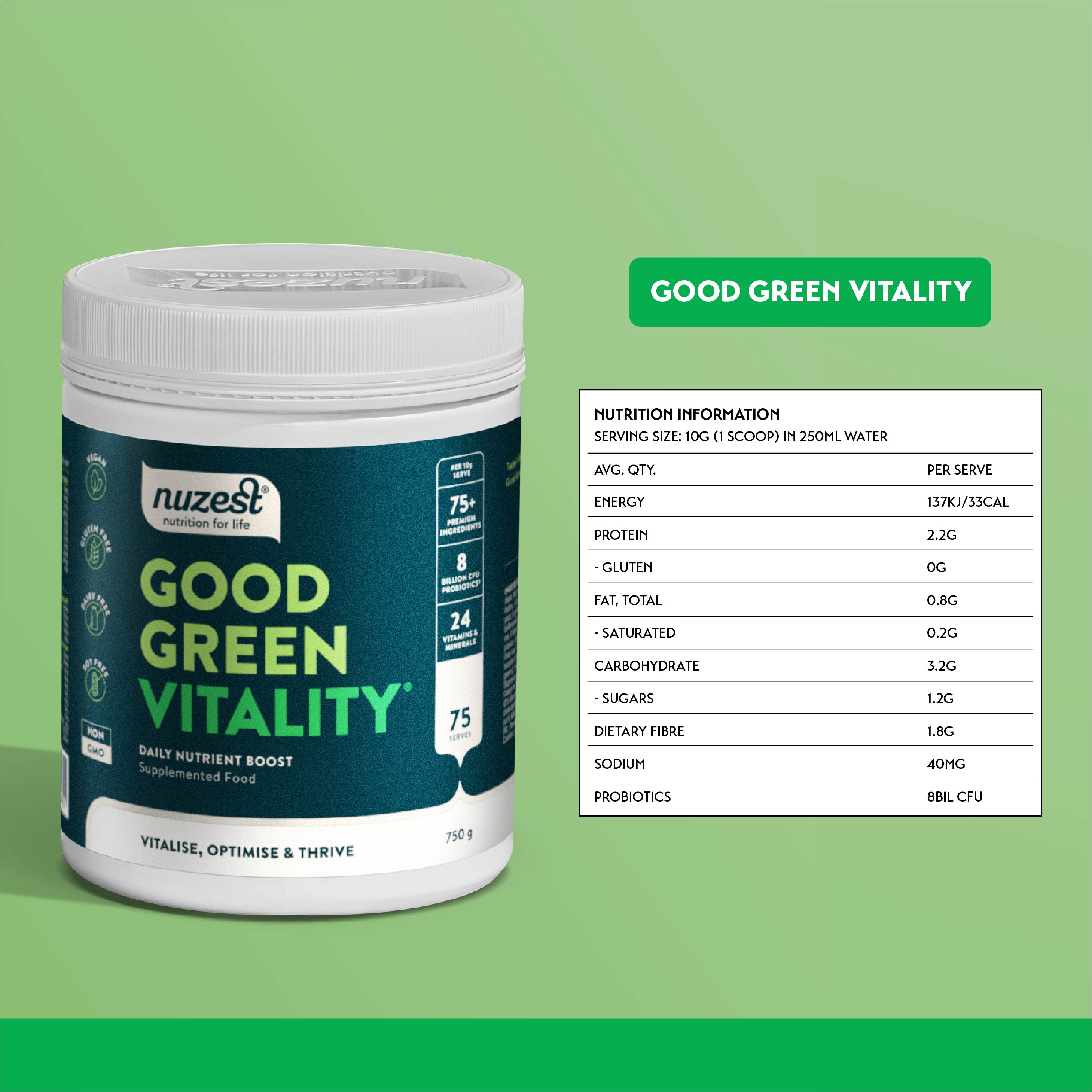 Nuzest Good Green Vitality (750g)