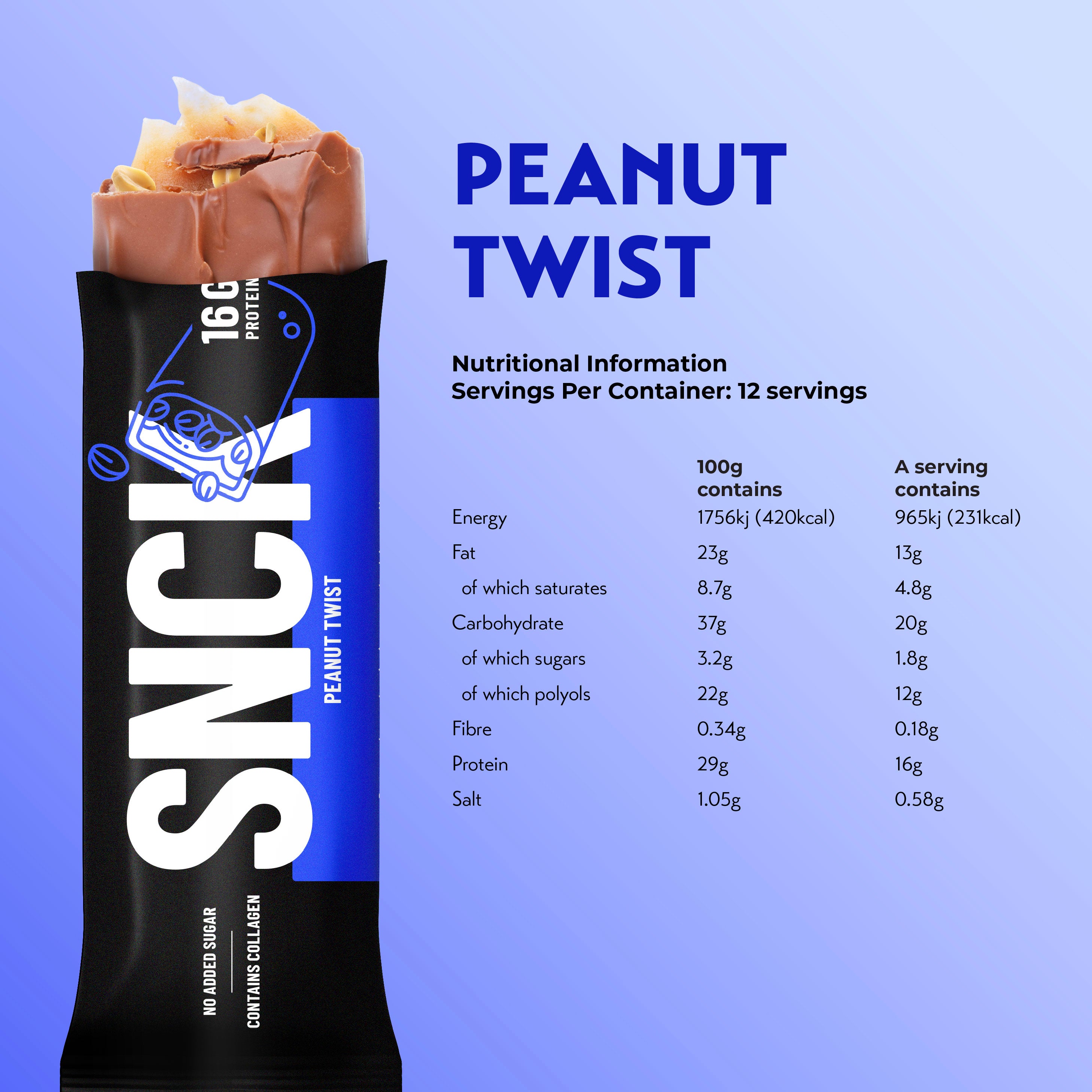 SNCK Protein Bar 55g (Pack of 6 / 12)