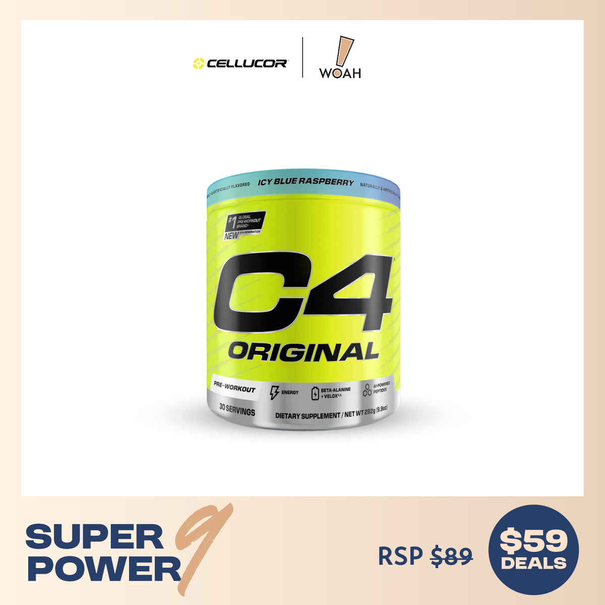[$59 Deals] Cellucor C4 Original Pre Workout Powder (50 servings)