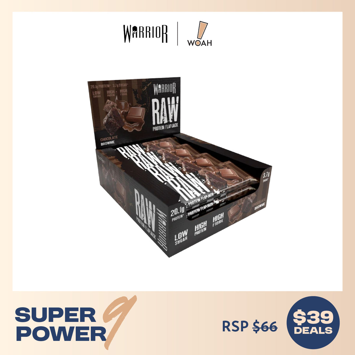 [$39 Deals] Warrior RAW Protein Flapjack (Box of 12)