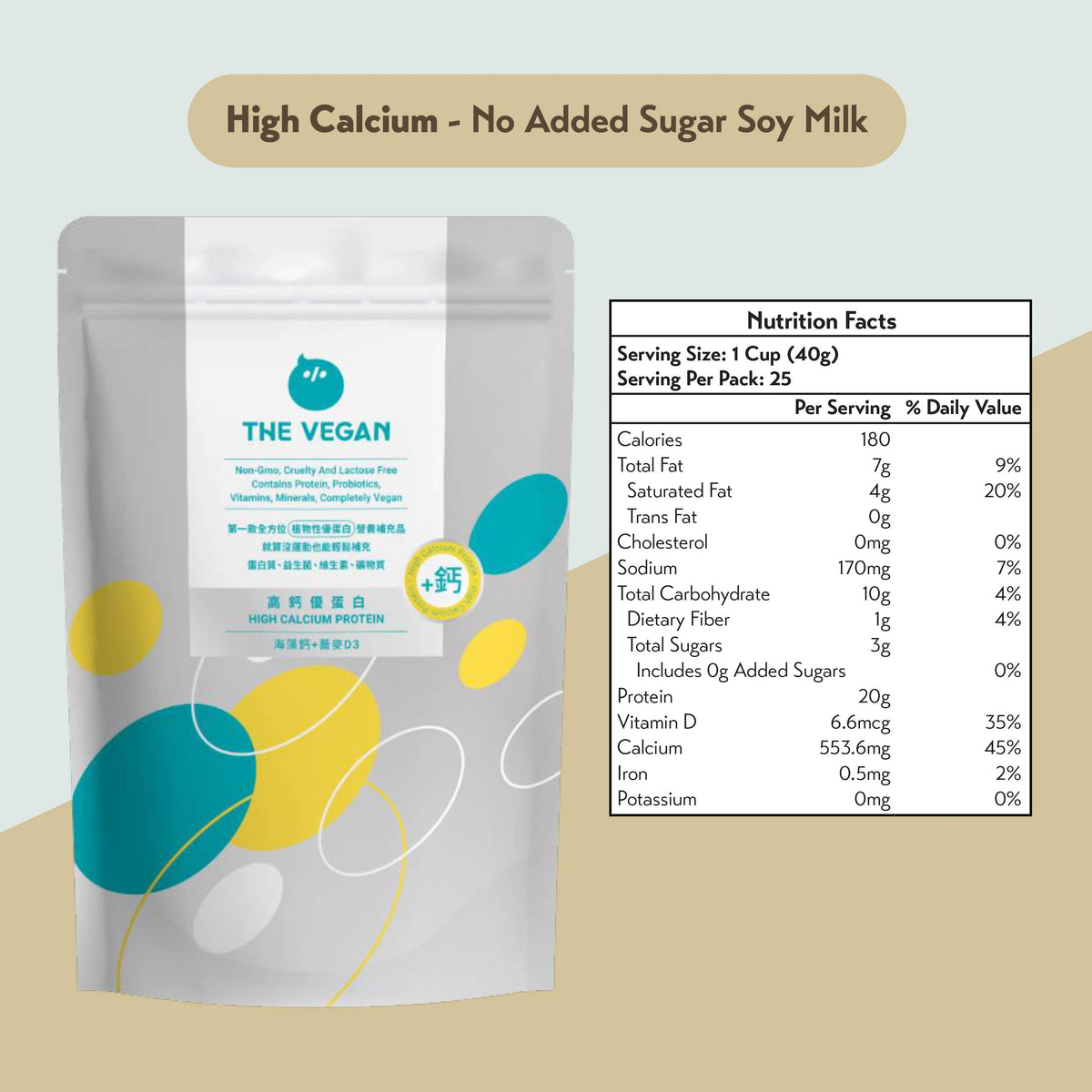 THE VEGAN High Calcium Soy Protein (1kg)