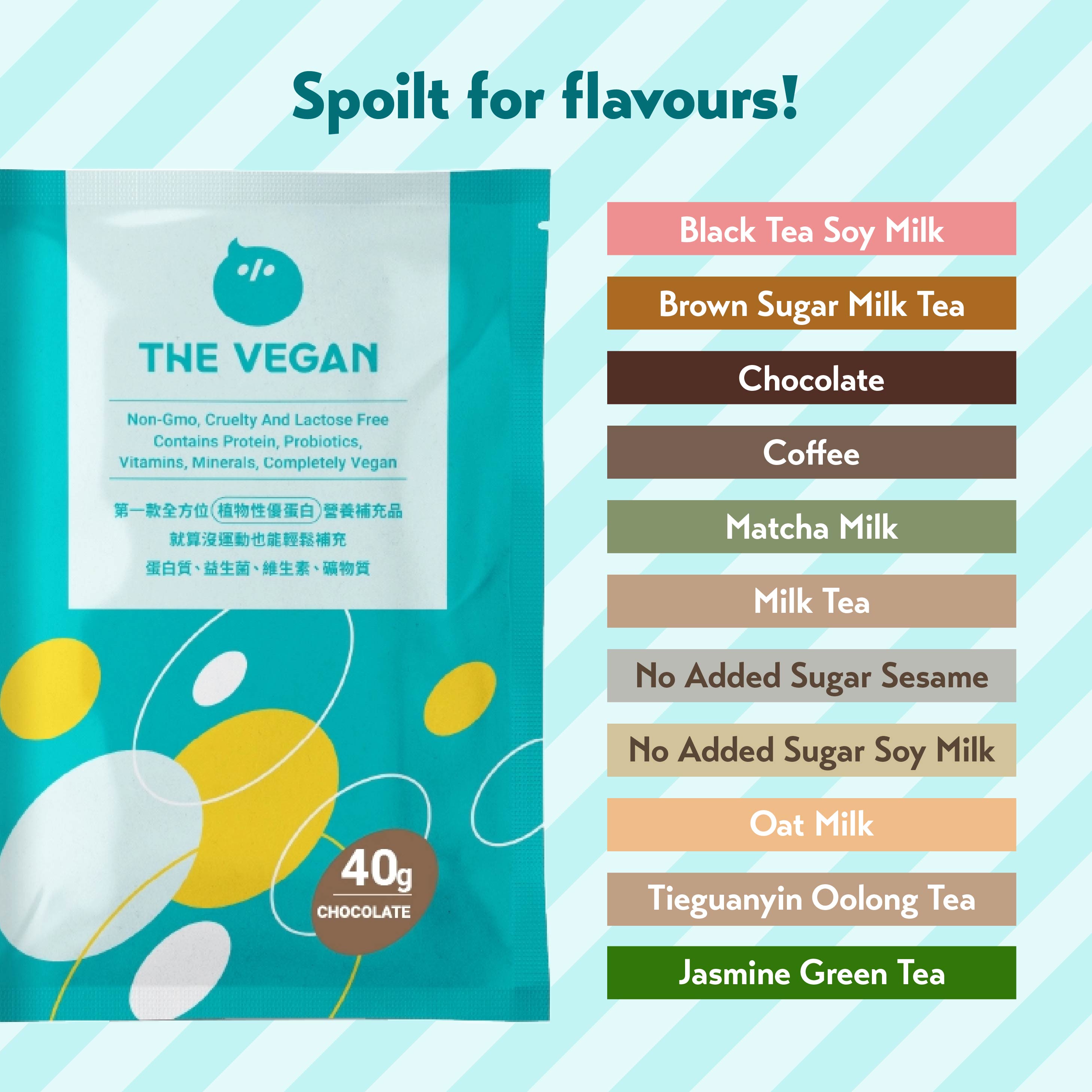THE VEGAN Classic Plant Based Soy Protein (40g) (Pack of 5 / Pack of 15)