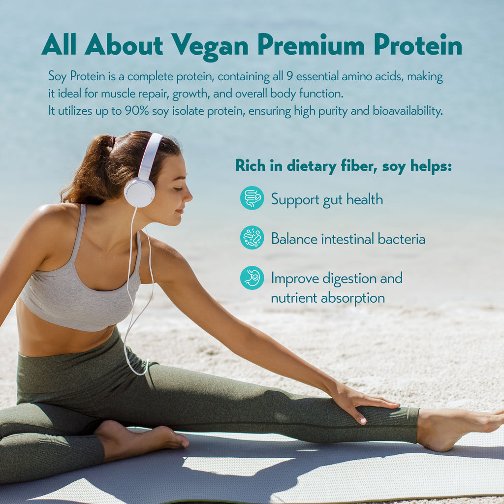 THE VEGAN High Fibre Soy Protein (1kg) - Peach