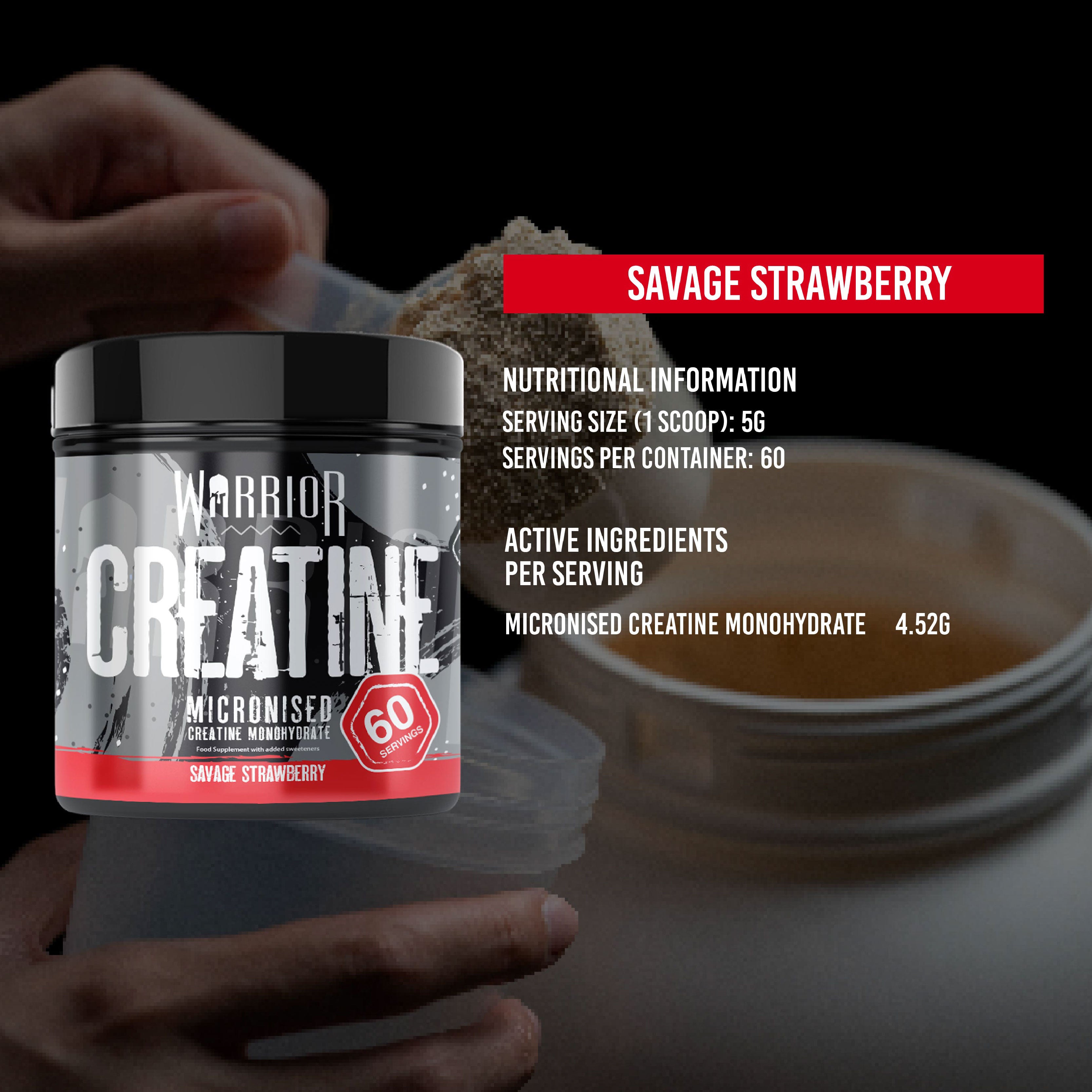 Warrior Essentials Creatine (300g) + Warrior Creatine Bar (Box of 12)