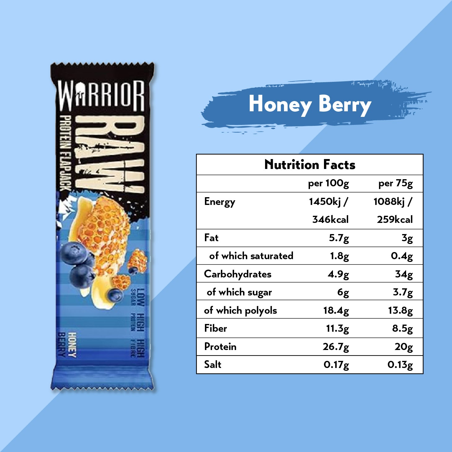 Warrior RAW Protein Flapjack (Box of 12)