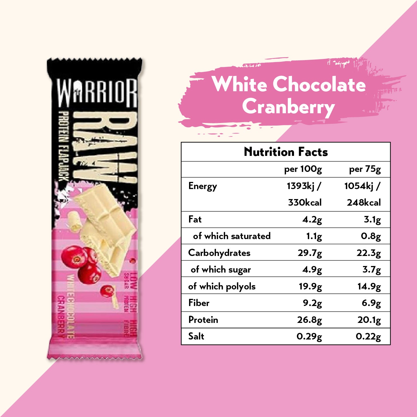 Warrior RAW Protein Flapjack (Box of 12)