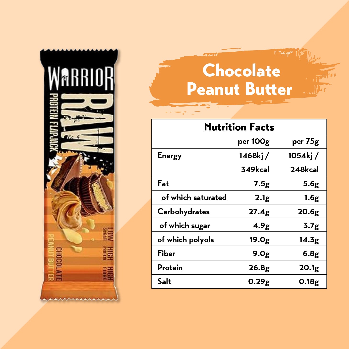 Warrior RAW Protein Flapjack (Box of 12)