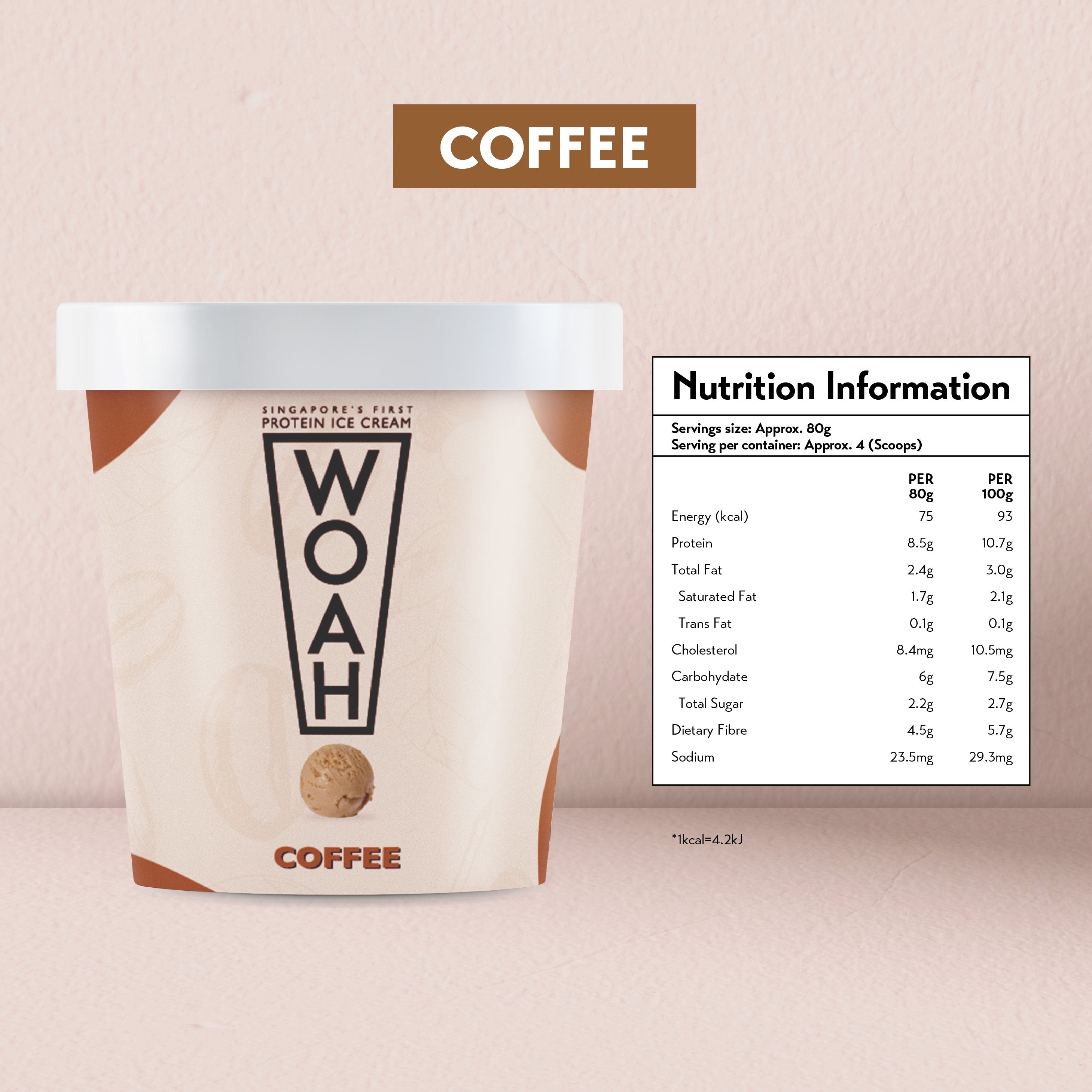 [Bundle of 2] Woah Protein Icecream 473ML + FREE HE+ x2