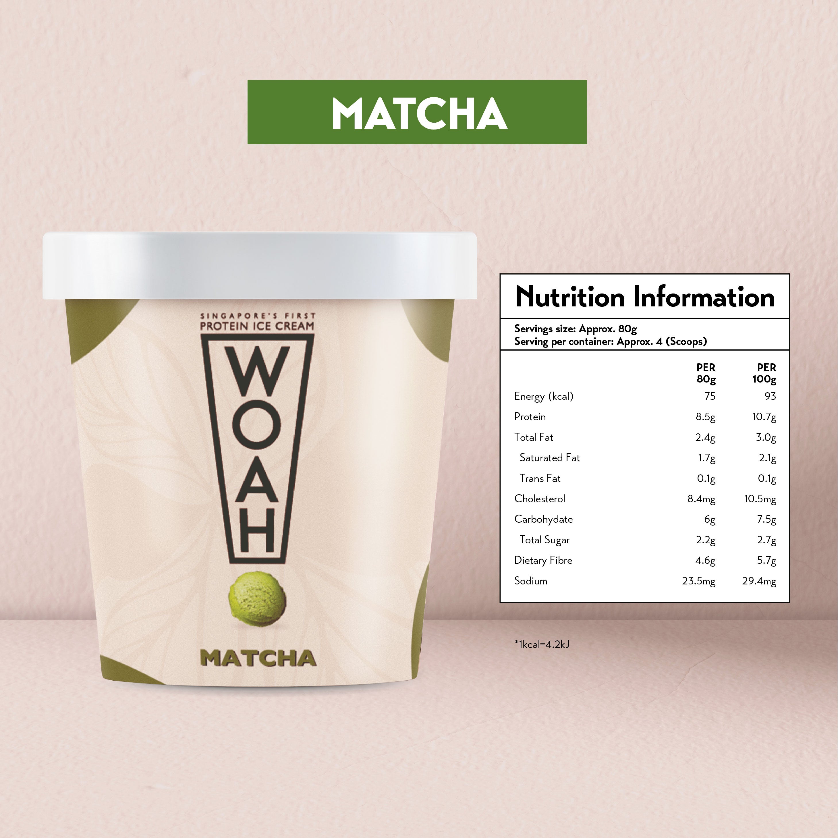 [Bundle of 2] Woah Protein Icecream 473ML + FREE HE+ x2