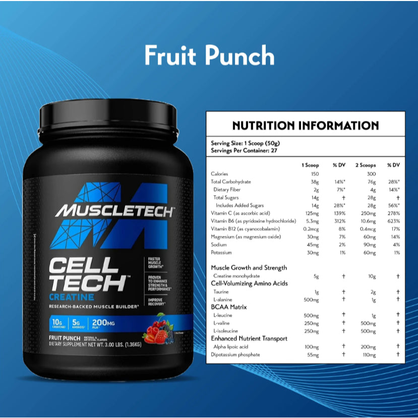MuscleTech Cell Tech Creatine BCAA 3lbs / 1.32kg